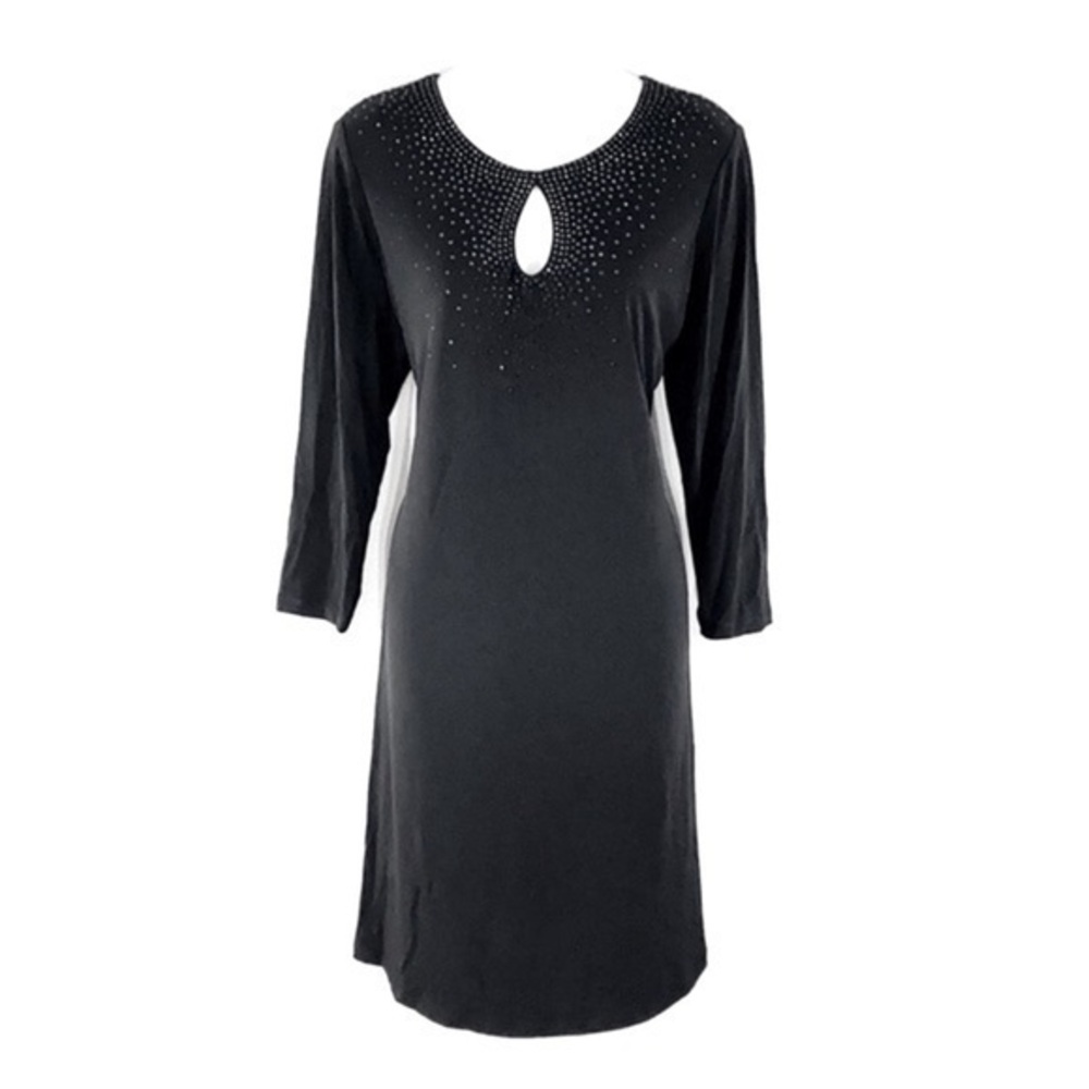 Calvin Klein black studded keyhole jersey dress F74